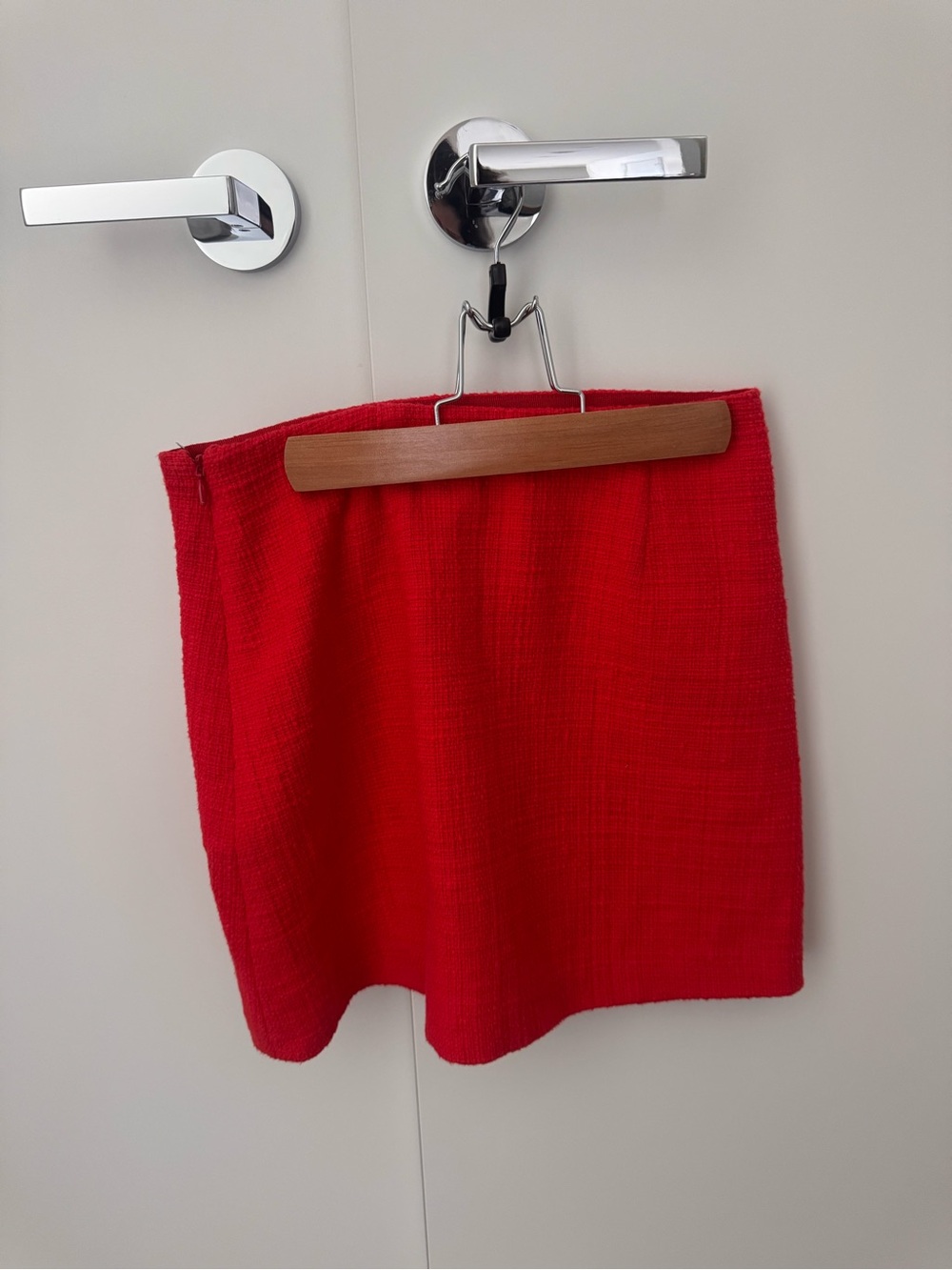 Theory Red Textured Mini Skirt